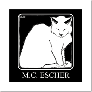 M.C. Escher White Cat Posters and Art